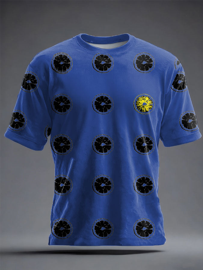 Unisex Lemon Roses Music Lover Printed T-shirt