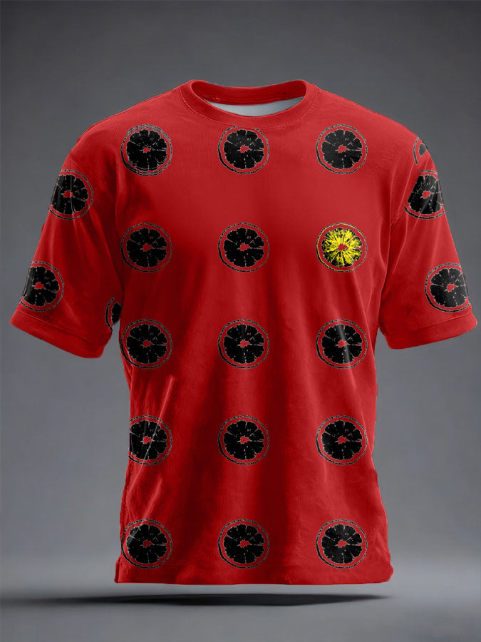 Unisex Lemon Roses Music Lover Printed T-shirt