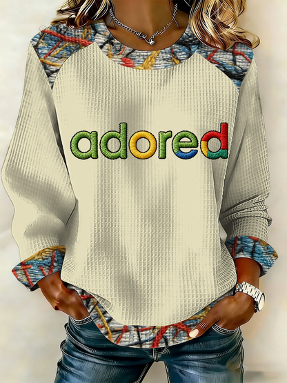 Women's Lemon Roses Music Lover Printed Patchwork Top