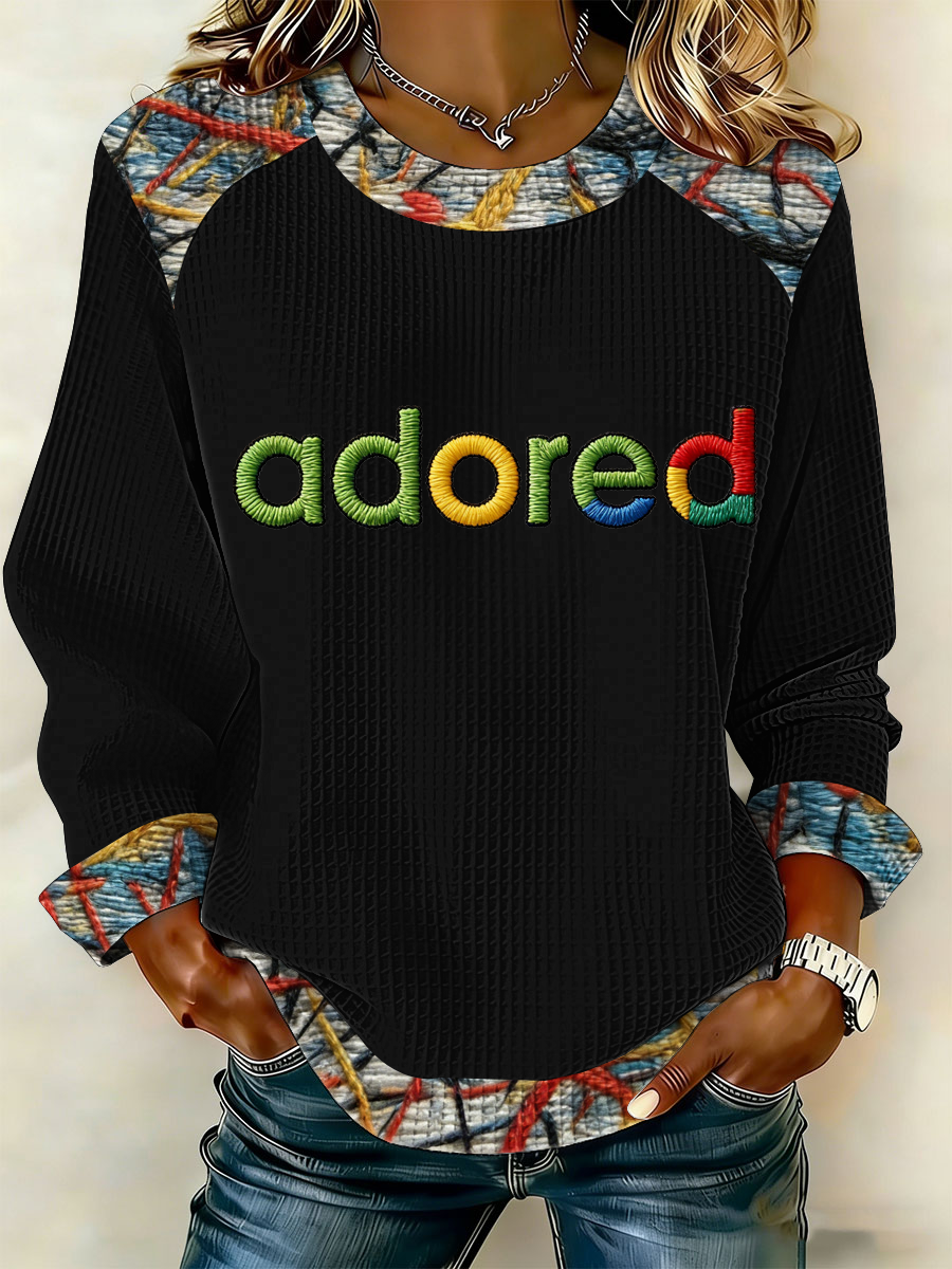 Women's Lemon Roses Music Lover Printed Patchwork Top