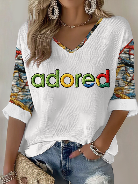 Women's Lemon Roses Music Lover Printed Waffle T-shirt