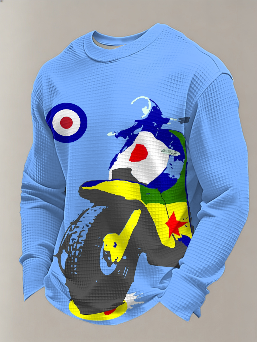 Men's UK Mods Music Lover Waffle Long Sleeve Top