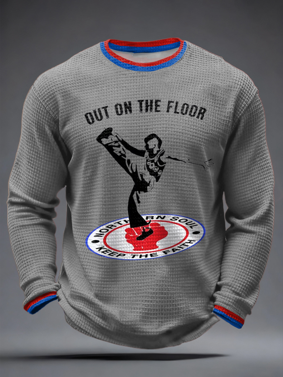 Men's UK Music Northern Soul Lover Waffle Long Sleeve T-Shirt