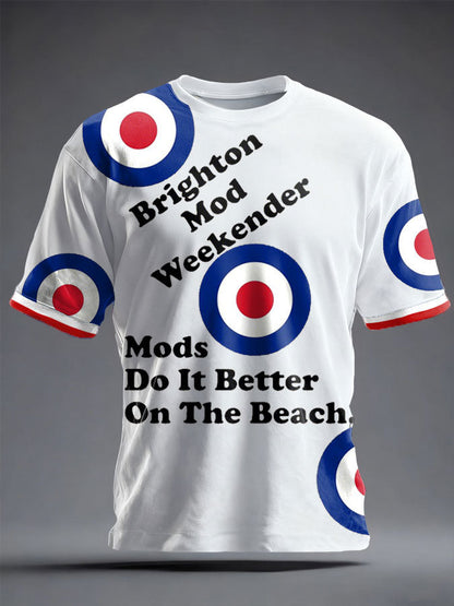 Unisex UK Mod Music Lover Printed T-shirt