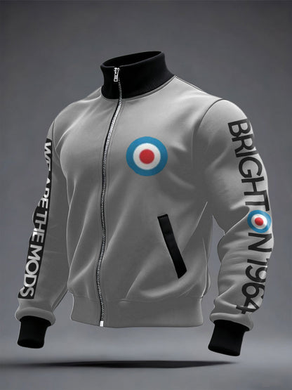Men's UK Mod Music Lover Printed Coat