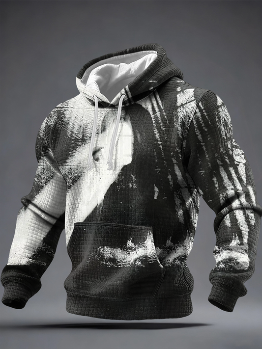 Men's UK Mods Music Lover Checkered Cotton Hoodie