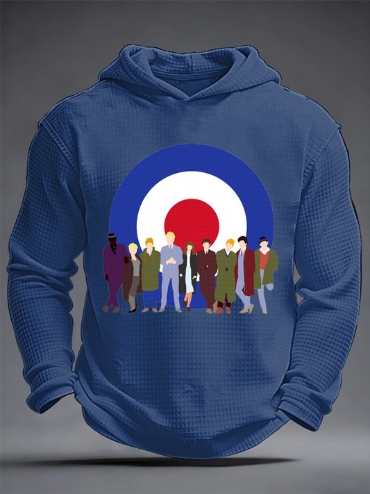 Men's Modfather UK Music Mods Lover Waffle Long Sleeve Sweatshirt