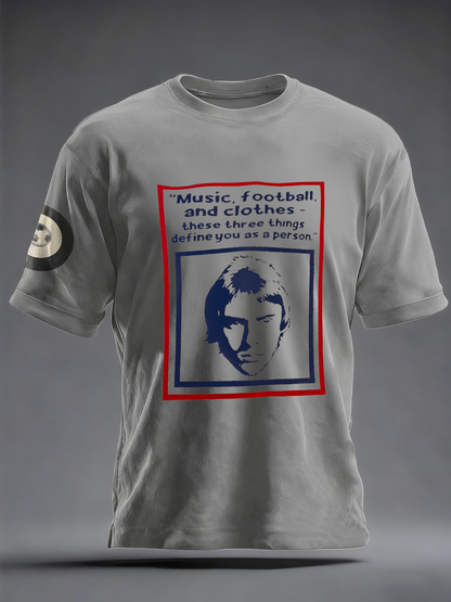 Men's UK Mods Music Lover imitation cotton short-sleeved T-shirt