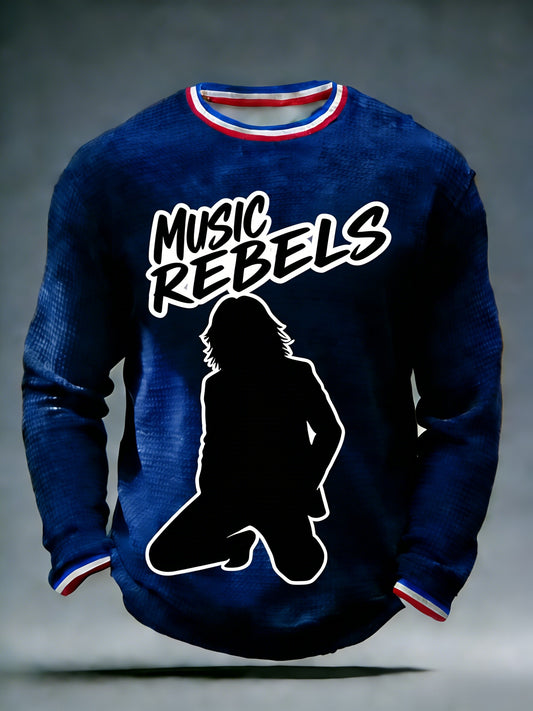 Men's  Retro Punk Band The Modfather Long Sleeve Waffle T-Shirt