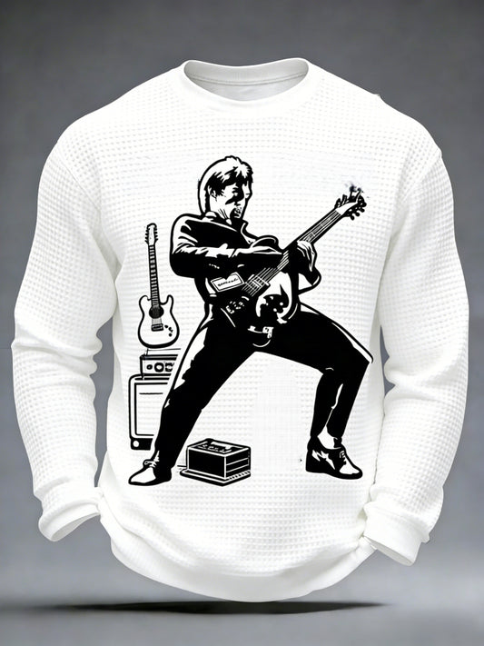 Men's  Retro Punk Band The Modfather Long Sleeve Waffle T-Shirt