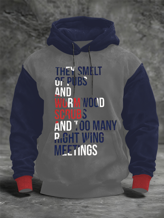 Men's UK Mods Music Lover Oversized Drop-Shoulder Hoodie with Pockets