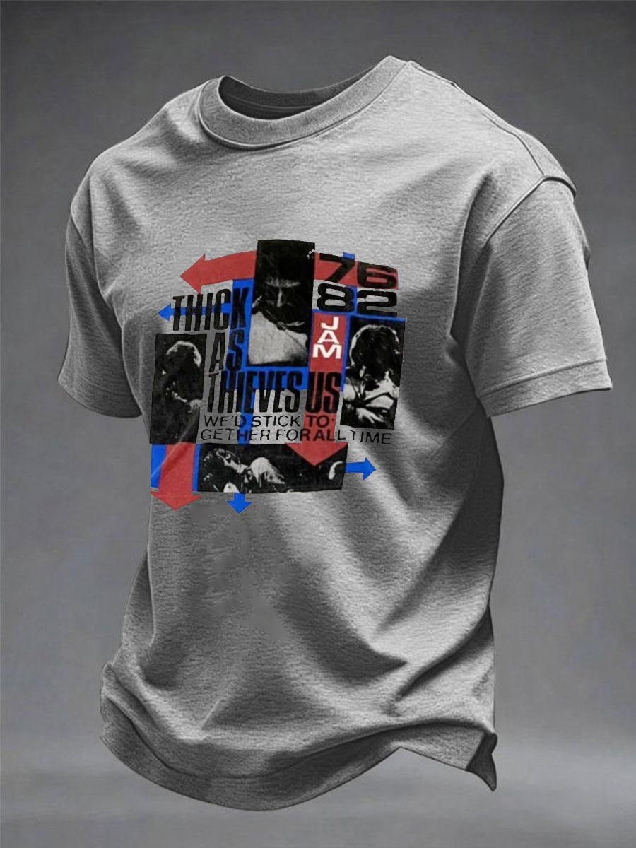 Men's UK Mods Music Lover imitation cotton short-sleeved T-shirt
