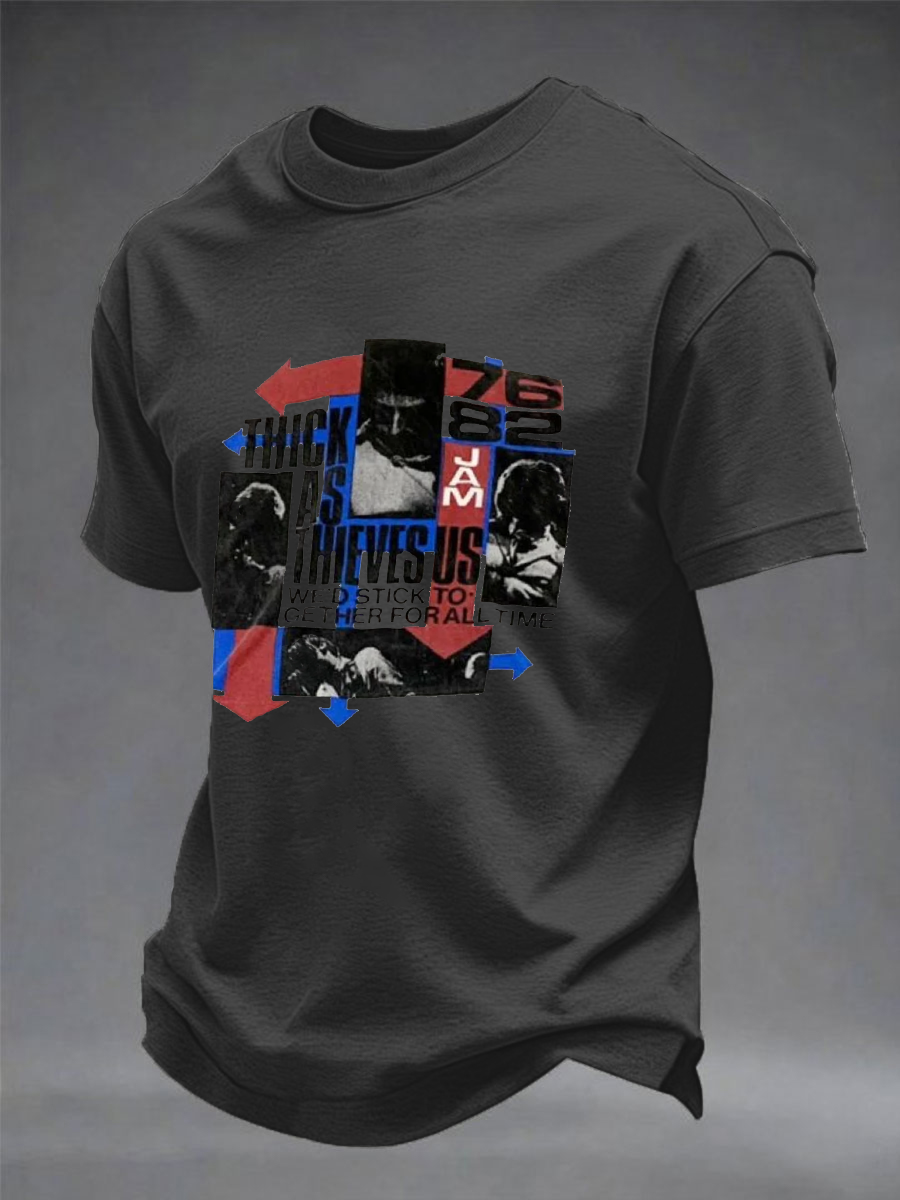 Men's UK Mods Music Lover imitation cotton short-sleeved T-shirt