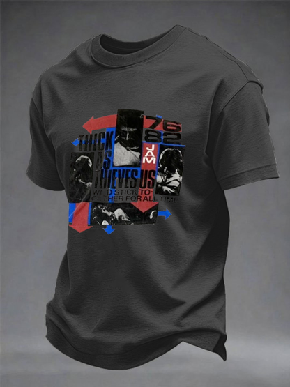 Men's UK Mods Music Lover imitation cotton short-sleeved T-shirt