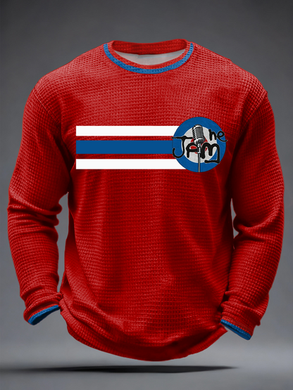 Men's Modfather UK Music Mods Lover Waffle Long Sleeve T-Shirt