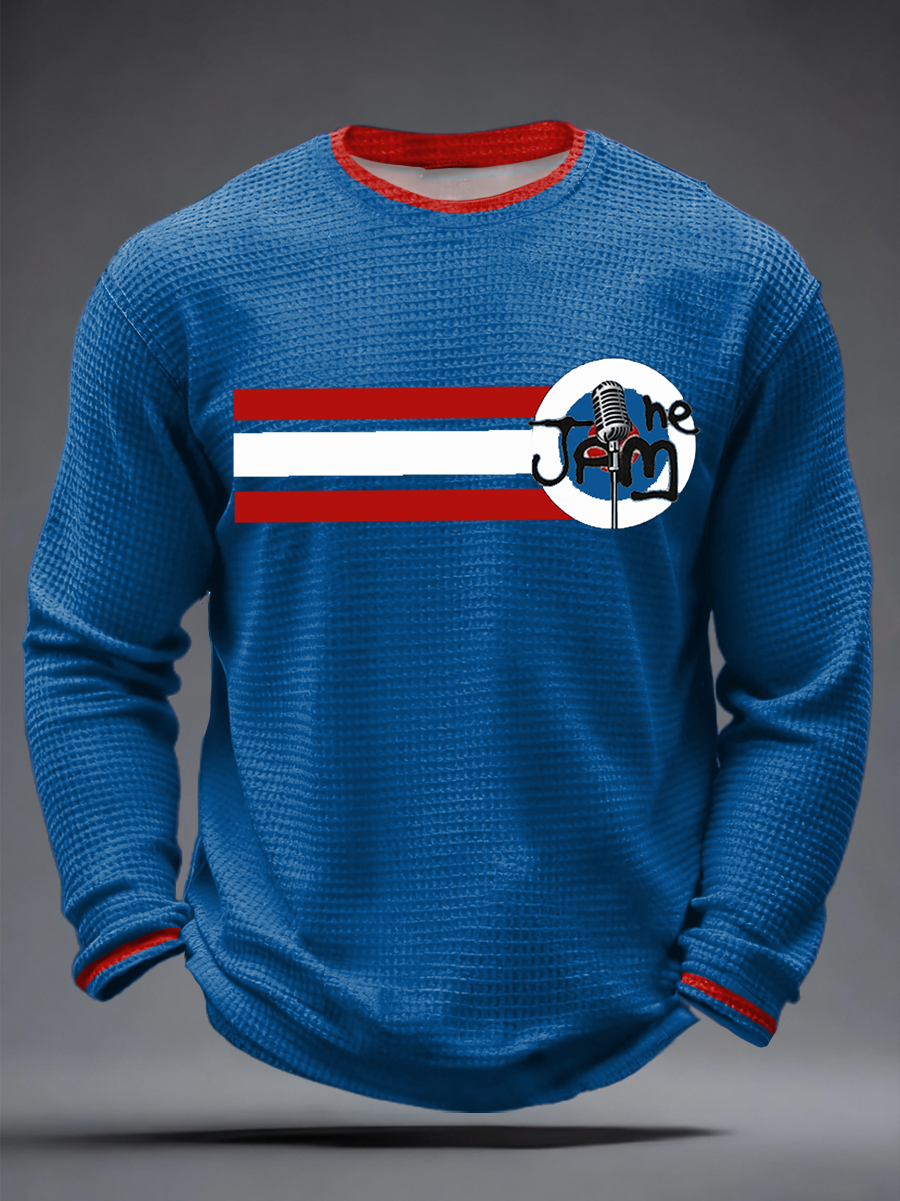Men's Modfather UK Music Mods Lover Waffle Long Sleeve T-Shirt