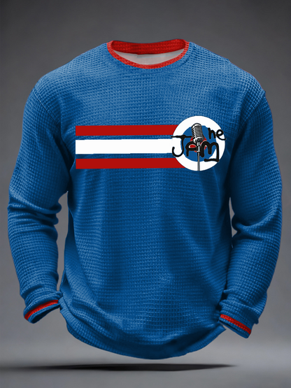 Men's Modfather UK Music Mods Lover Waffle Long Sleeve T-Shirt