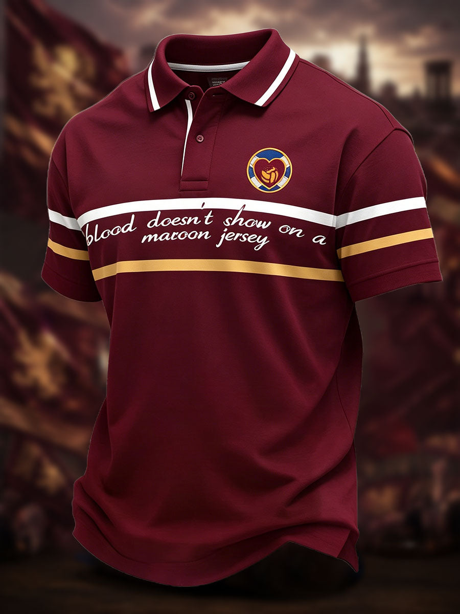 Men's Scotland Football Lover Hearts Maroon Art Printed Casual Tops