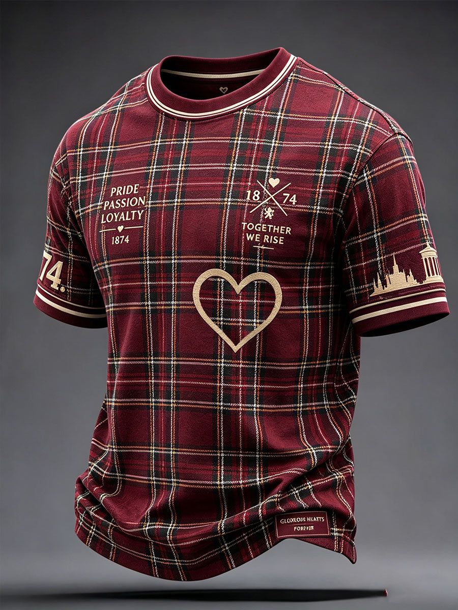 Men's Scotland Football Lover Hearts Art Printed T-shirt
