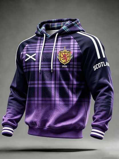 Men's UK Football Lover Scotland Printed Velvet Raglan Hoodie