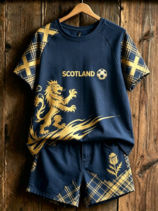Women's Scottish Football Cheering Art Print Short-Sleeve Set