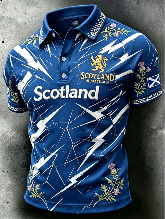 Men's England Football Art Print Polo Shirt