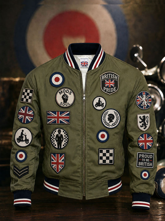 Men's UK Mods Music Lover Printed Monkey Jacket