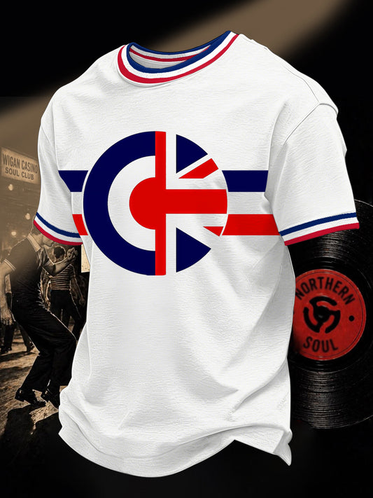 Men's Retro Northern Soul Print Casual Tee