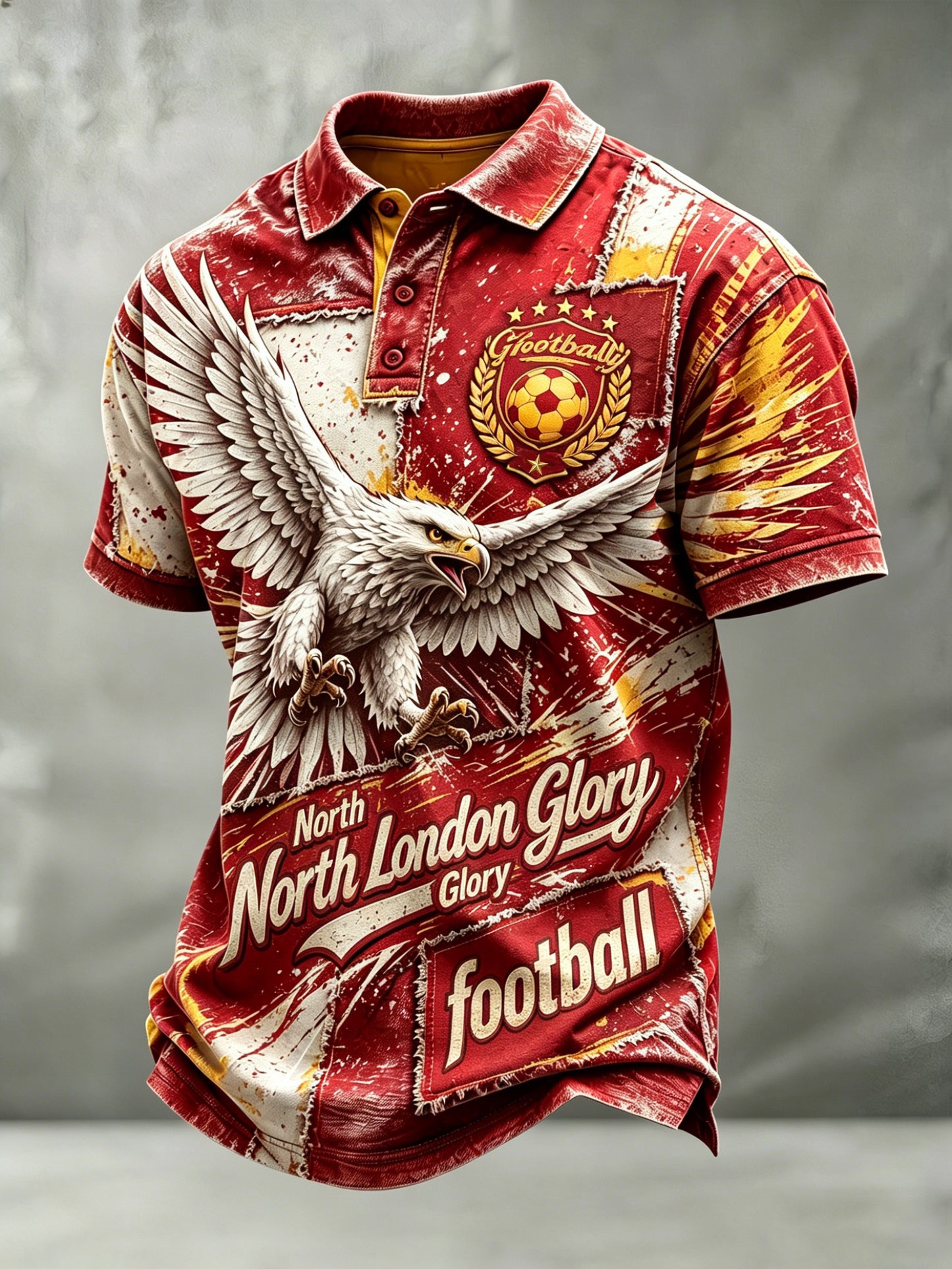 Men's Football Cheering Art Print Polo Shirt