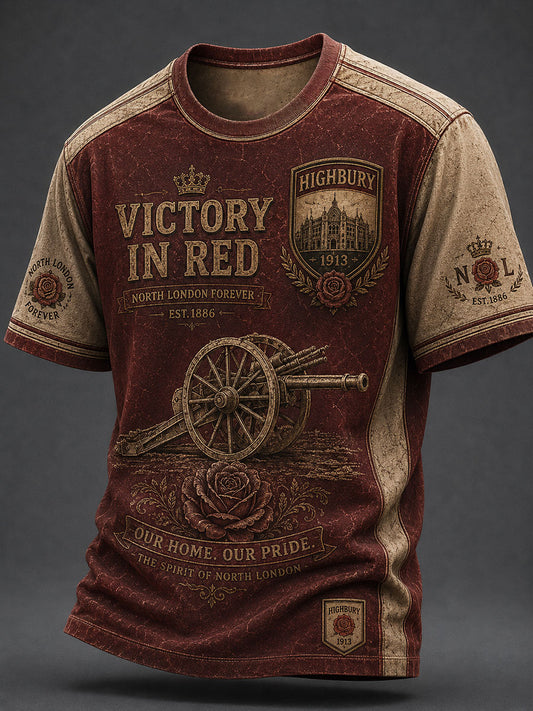 Men's North Lodon Pride Red Football Lover Printed T-shirt