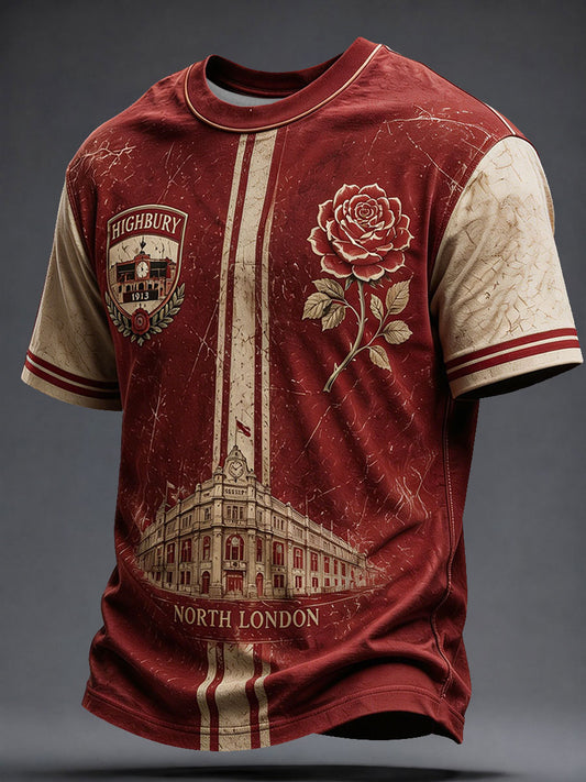 Men's Highbury Proud North London Football Lover Printed T-shirt