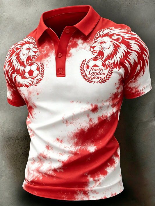 Men's Arsenal Football Cheering Art Print Polo Shirt