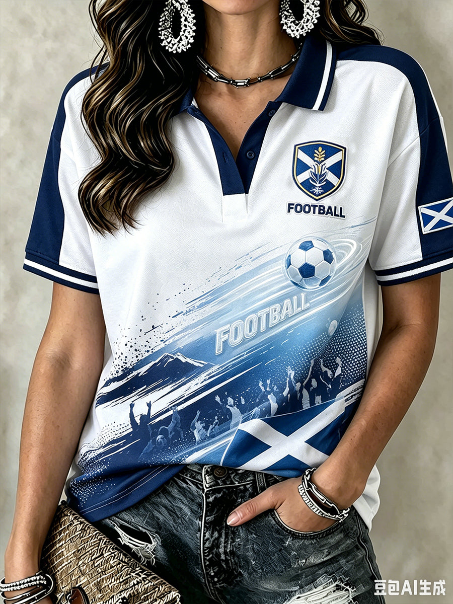 Women's Scotland Footbal Polo T-Shirt
