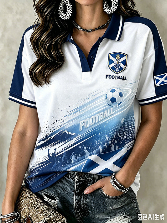 Women's Scotland Footbal Polo T-Shirt