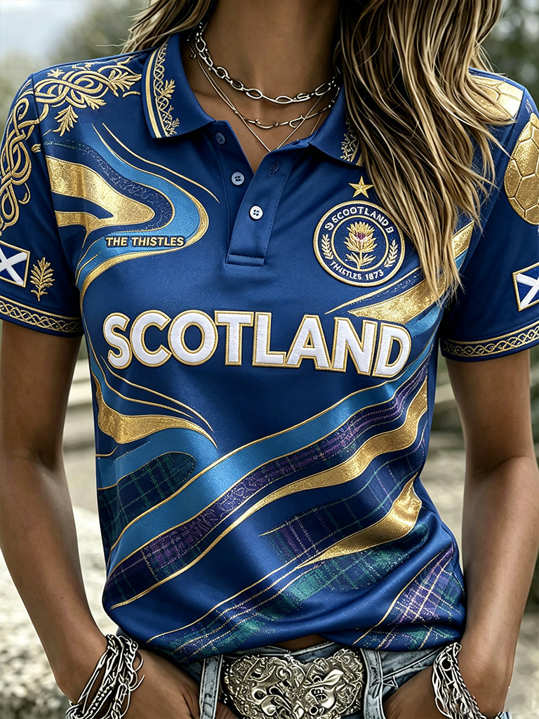 Women's Scotland Footbal Polo T-Shirt
