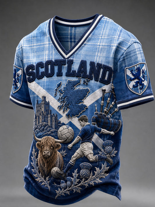 Men's Scotland Football V-Neck T-Shirt