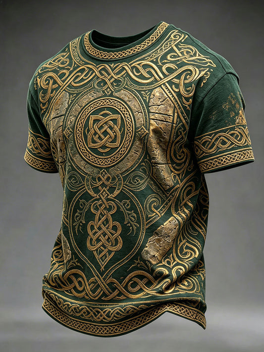 Men's Celtic Print Casual T-shirt