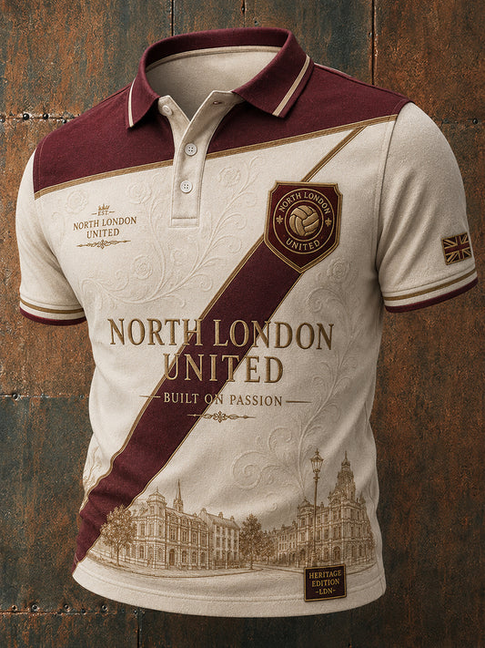 Retro North London Glory Red Football Fan Art Print Casual Jersey