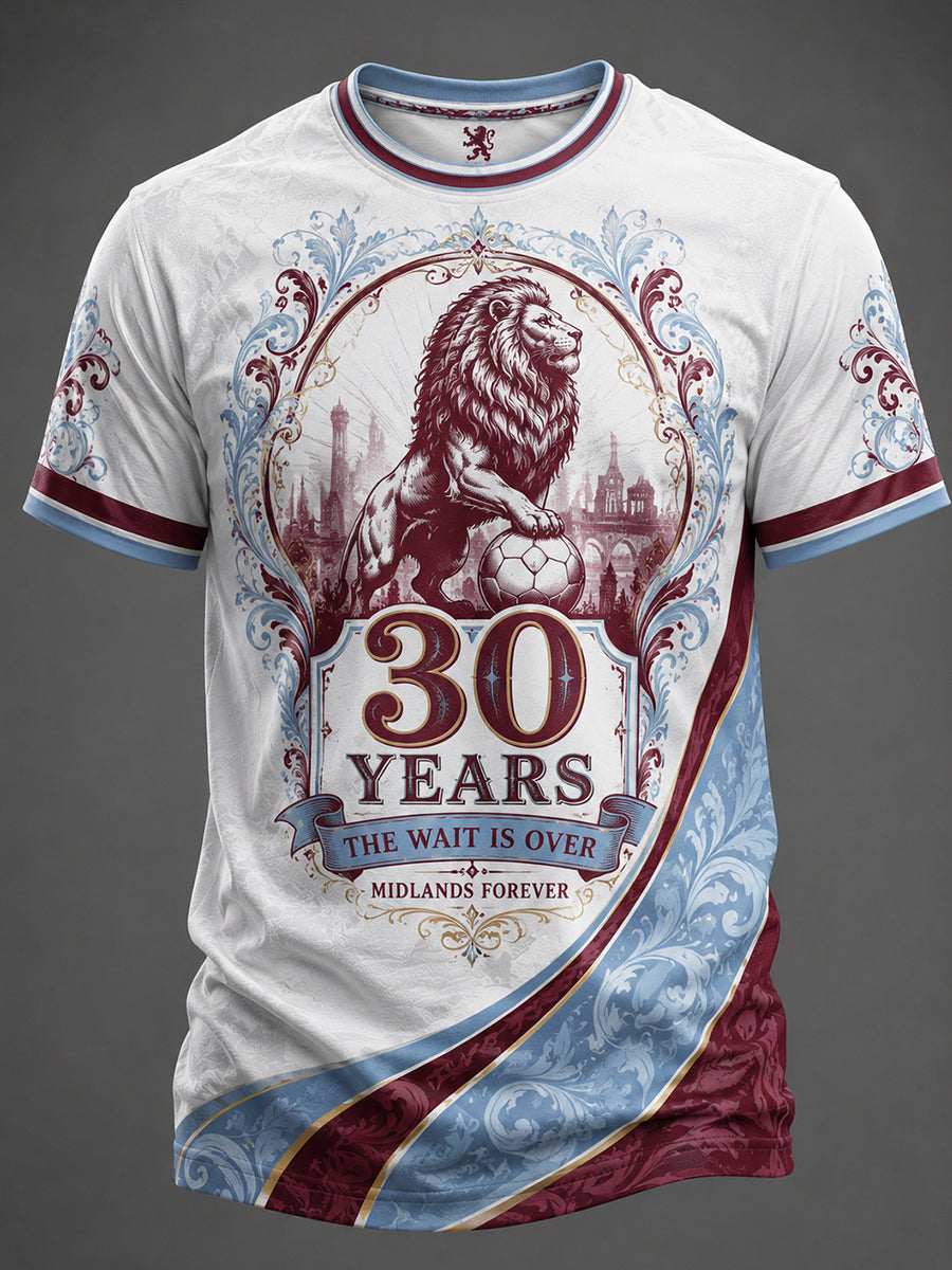 Men's Retro British Football Fan Art Print Casual Jersey
