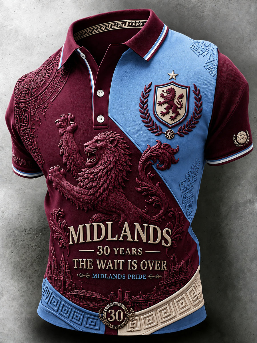 Men's Retro Football Fan Art Print Casual Jersey