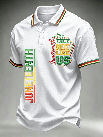 Men's Juneteenth They Not Like Us Since 1865 Print Casual Polo