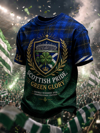 Men's Scotland Football Lover Green Faith Printed T-shirt