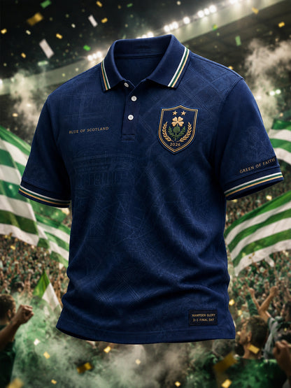 Men's Scotland Football Lover Green Faith Printed Casual Tops