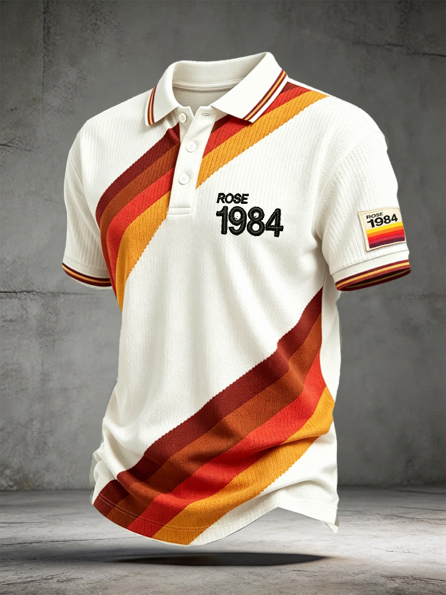 Men’s Off-White The Stone Roses Classic Striped Casual Polo Shirt