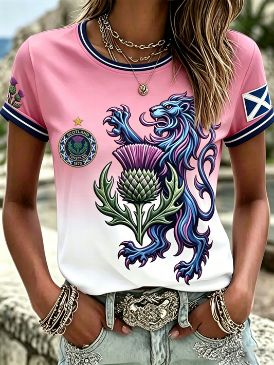 Women's UK Football Lover Scotland Printed short-sleeved T-shirt