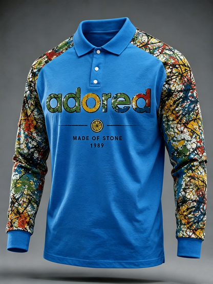 Men's Lemon Roses Music Lover Printed Three Button Shoulder Plug Long Sleeve