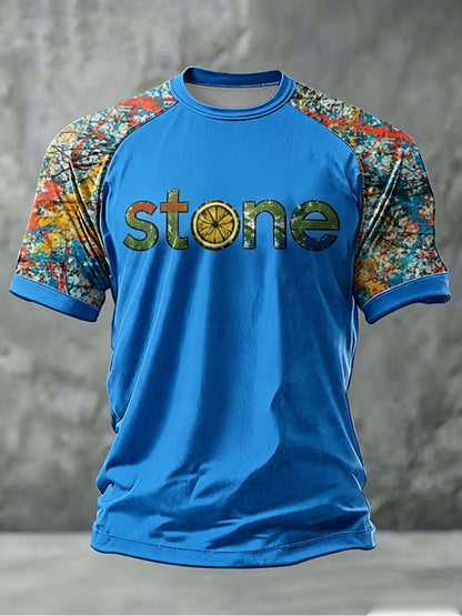 Men's Lemon Roses Music Lover Printed short sleeve t-shirt