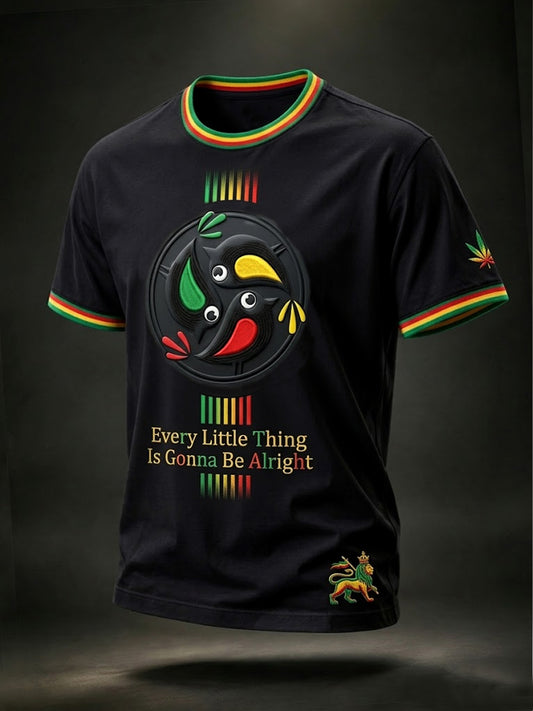 Retro Reggae Bird Art Casual T-Shirt