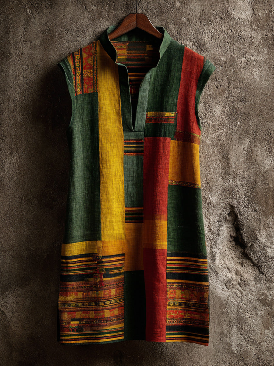 Women's Reggae Music Linen Blend Dress