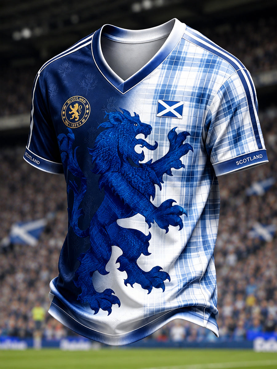 Men's Scotland Footabll V-neck T-shirt